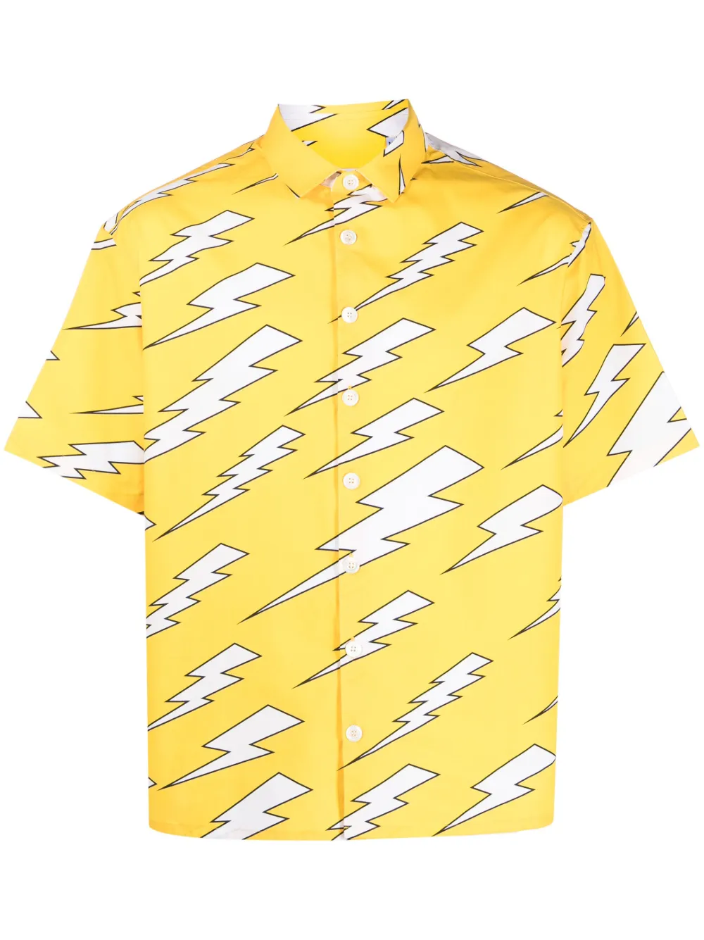 Neil Barrett chemise en coton à imprimé graphique | jaune | Image 1