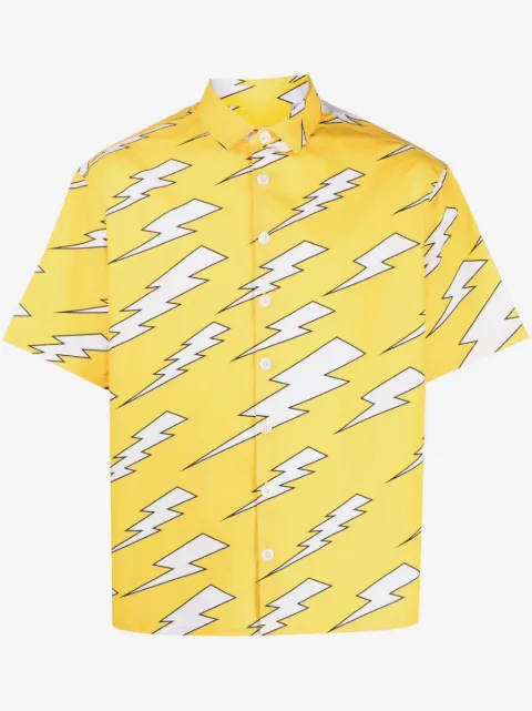 Neil Barrett thunder-print cotton shirt