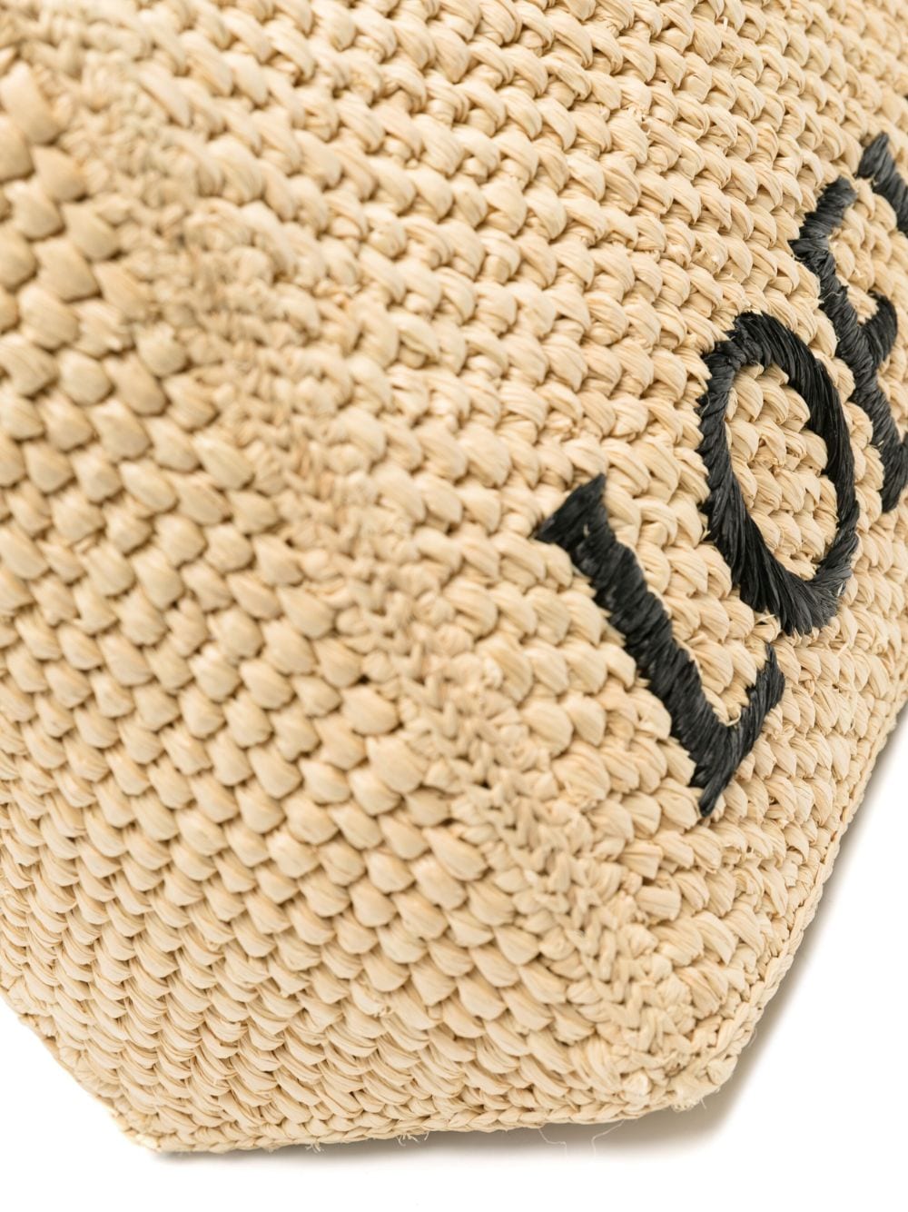 Shop Loewe Logo-embroidered Raffia Tote Bag In Neutrals