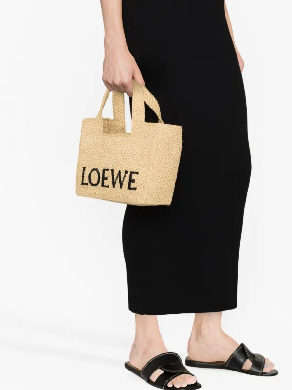 LOEWE logo-embroidered Raffia Tote Bag Neutrals FARFETCH ID