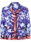 Pierre-Louis Mascia floral-print silk shirt - Blue