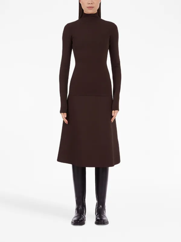 Ferragamo roll-neck cashmere-blend Jumper | Brown | FARFETCH