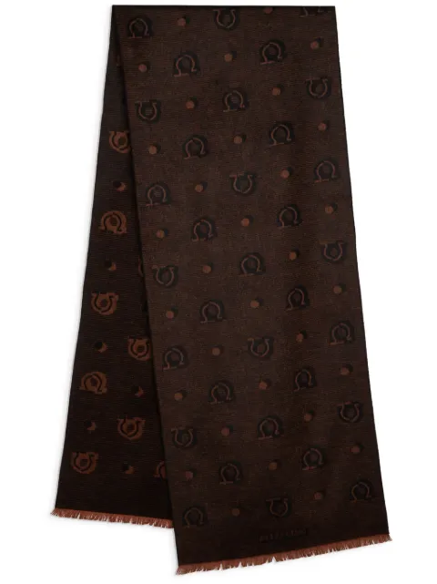 Ferragamo patterned-jacquard silk scarf