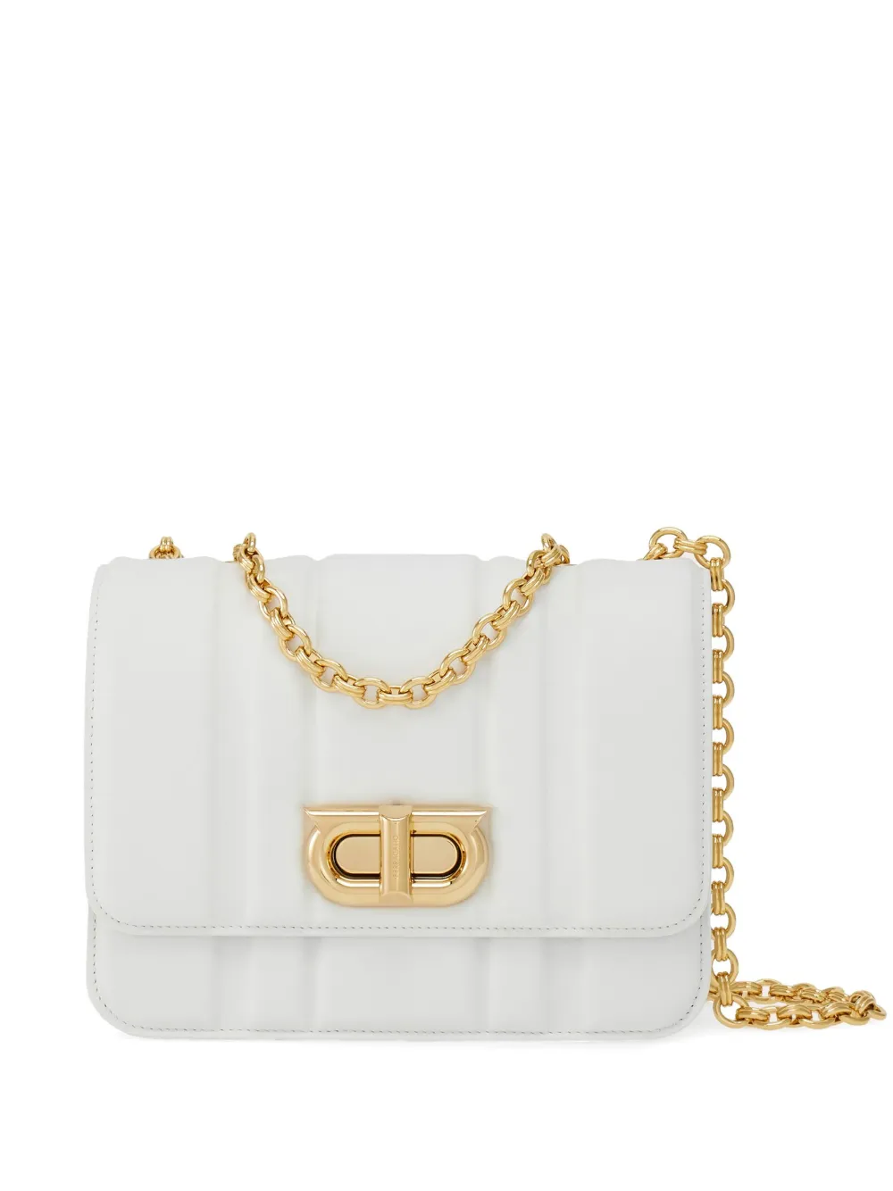 Ferragamo Gancini leren schoudertas Wit
