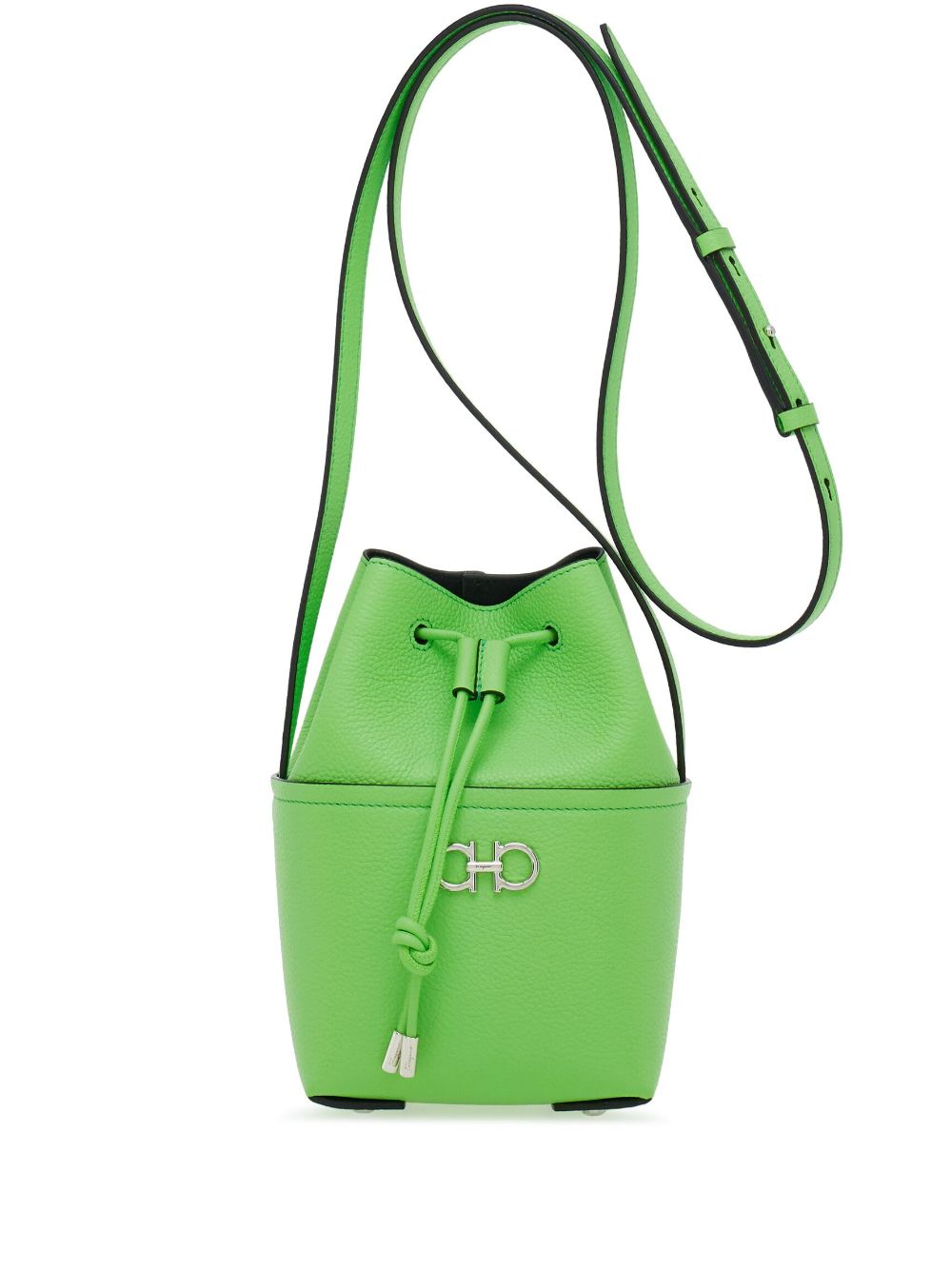 Ferragamo Gancini Leather Mini Bag In Green