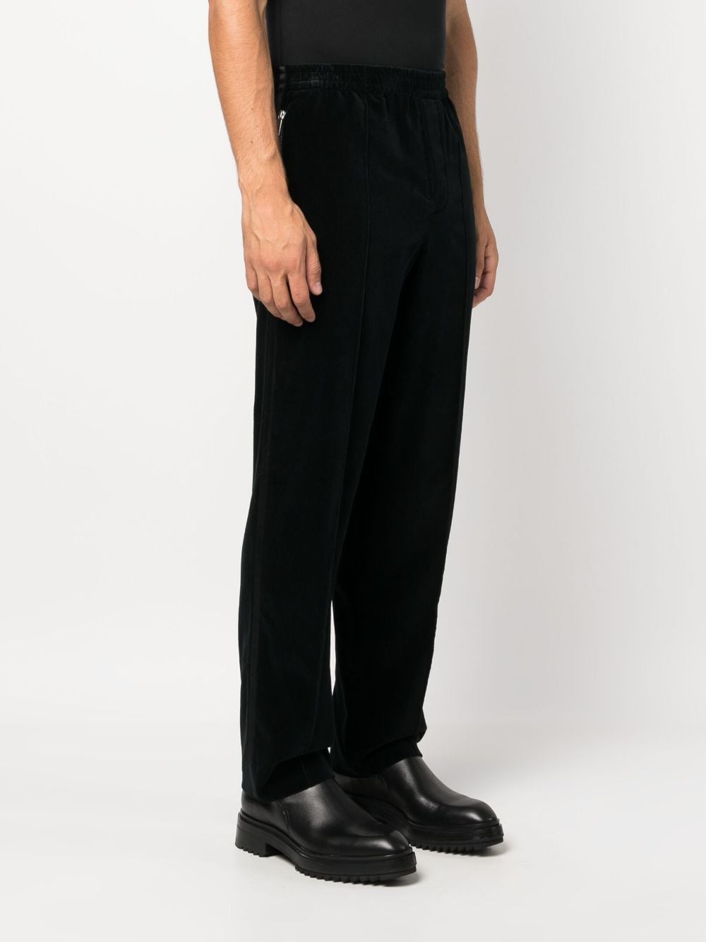 Shop Sapio N40 Straight-leg Velvet Trousers In Black