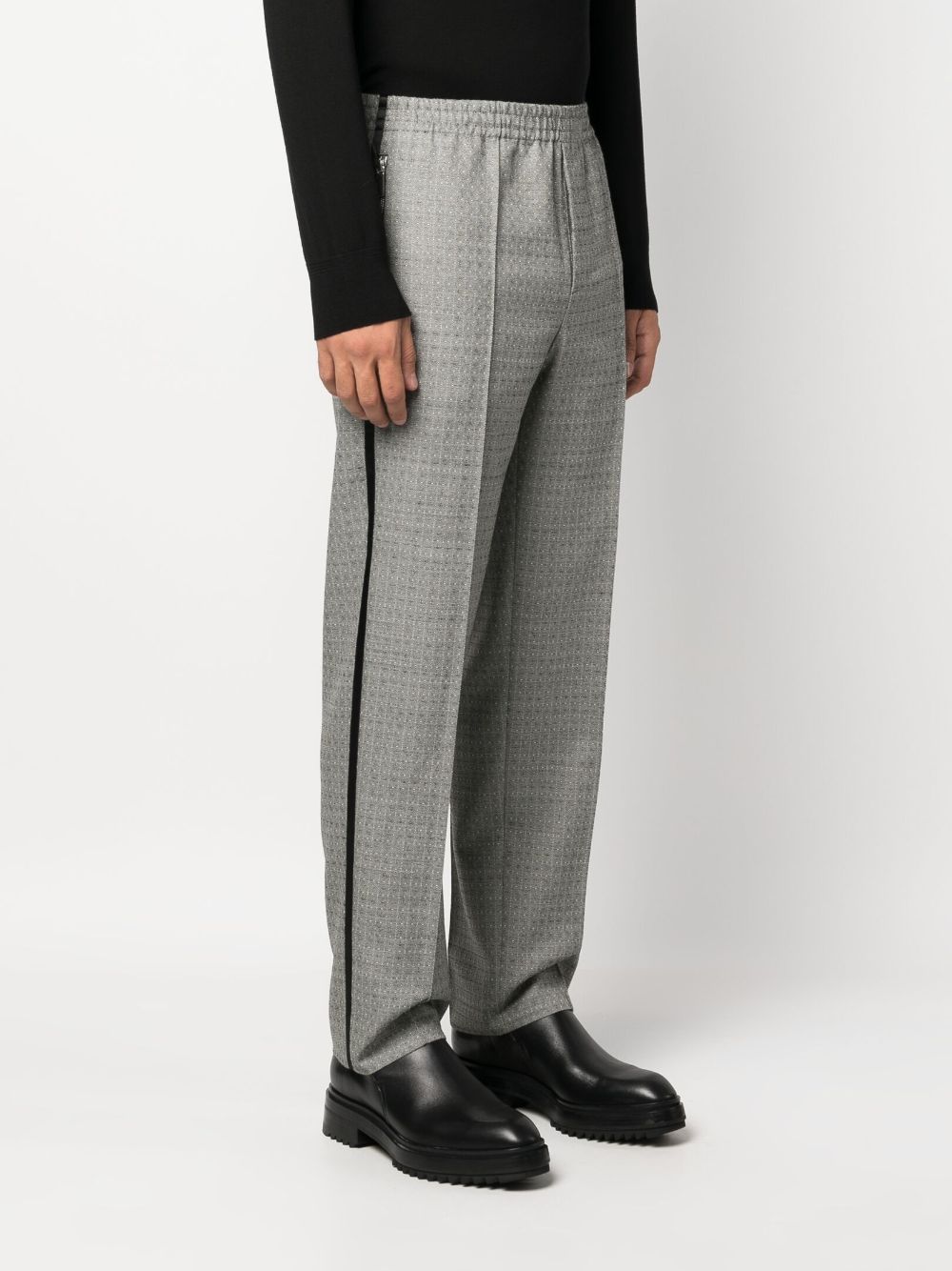 Shop Sapio N40 Graphic-print Straight-leg Trousers In Grey