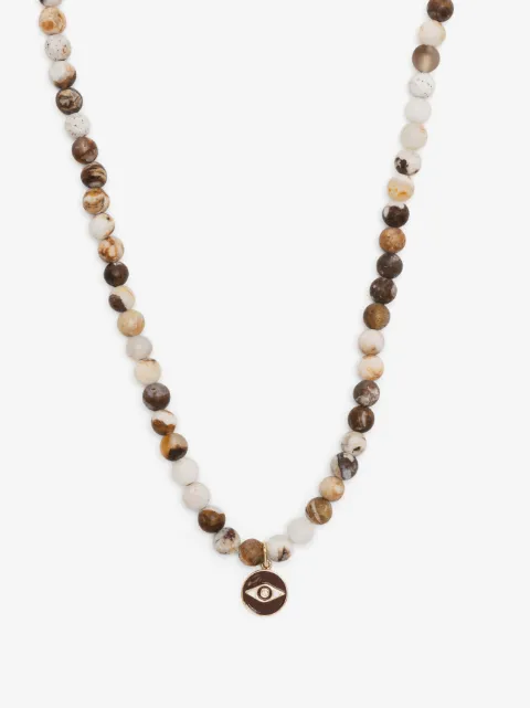 Sydney Evan collar evil eye en oro amarillo de 14kt con lentejuelas
