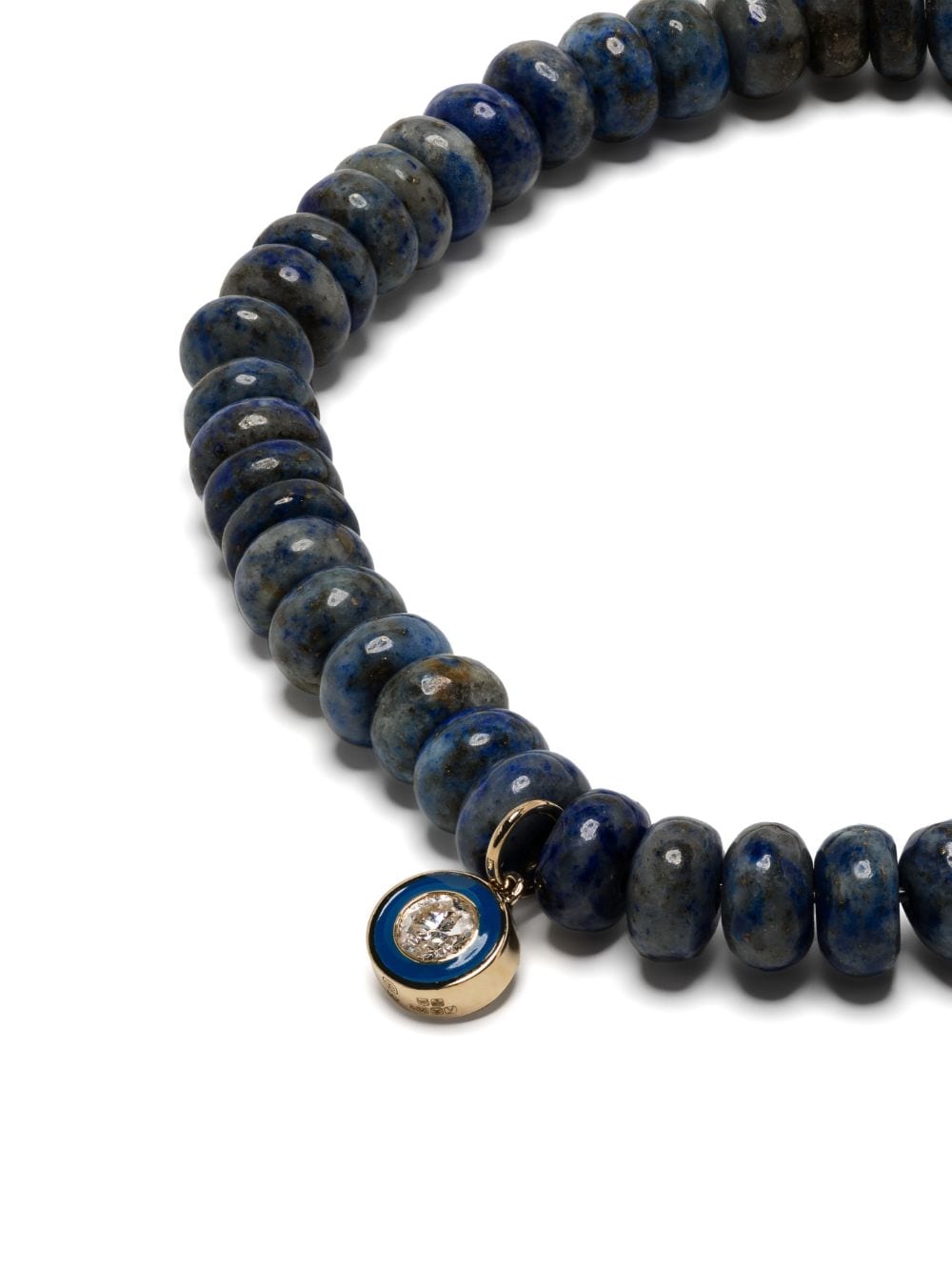 Shop Sydney Evan 14kt Yellow Gold Lapis Lazuli Beaded Bracelet In Blue