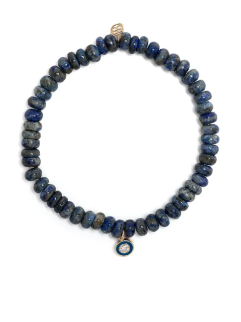 Sydney Evan 14kt yellow gold lapis lazuli beaded bracelet