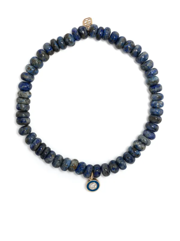 Sydney Evan 14kt Yellow Gold Lapis Lazuli Beaded Bracelet in Blue