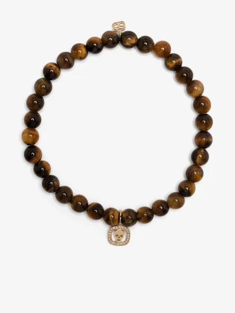 Sydney Evan pulsera en oro amarillo de 14kt con dije de ojo de tigre