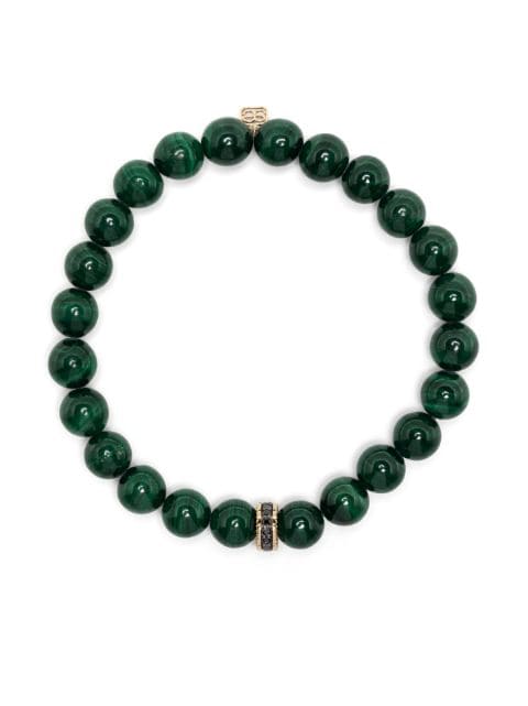 Sydney Evan 14kt yellow-gold malachite emerald beaded bracelet