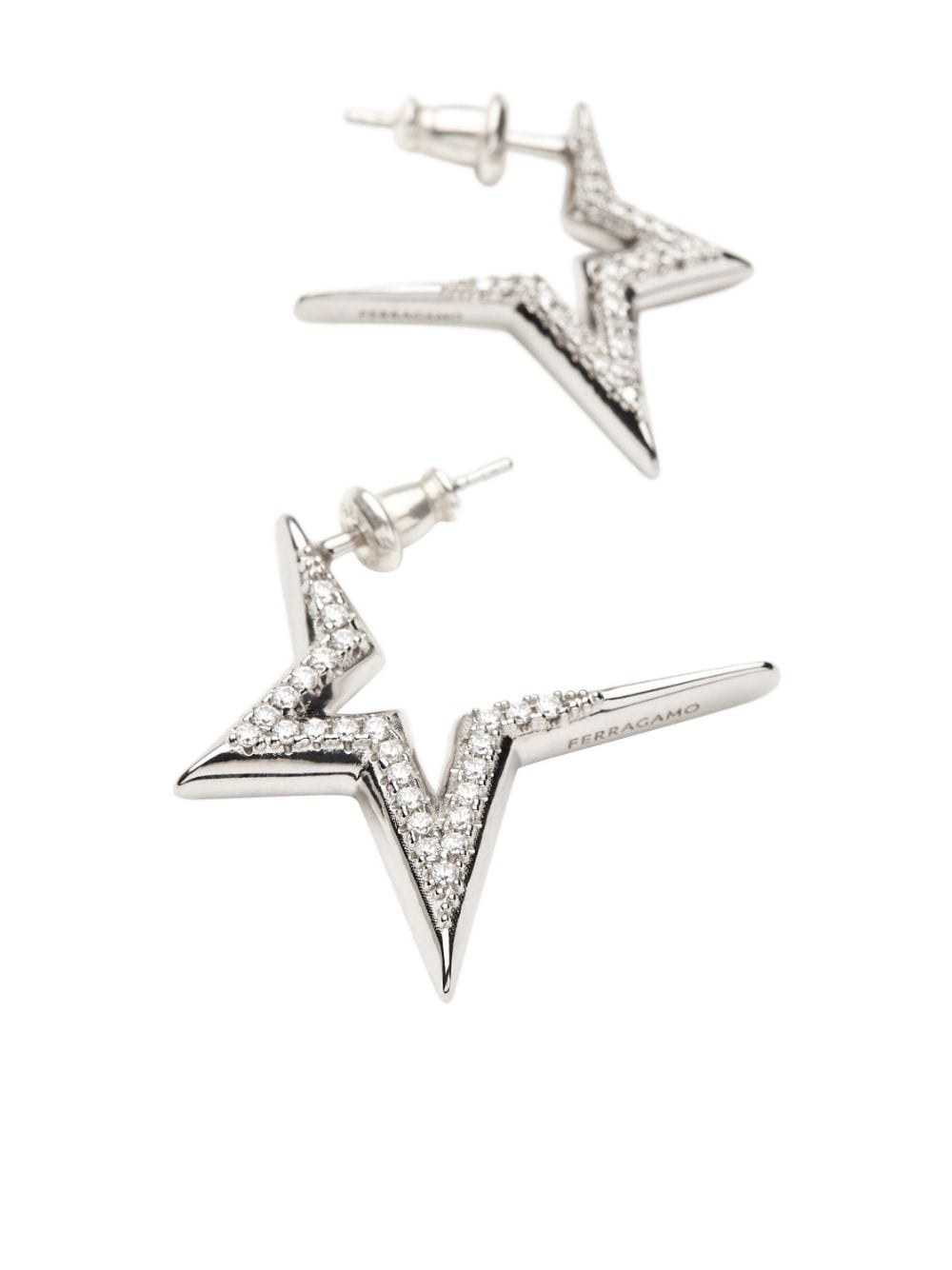 Ferragamo Star earrings with crystals - Zilver