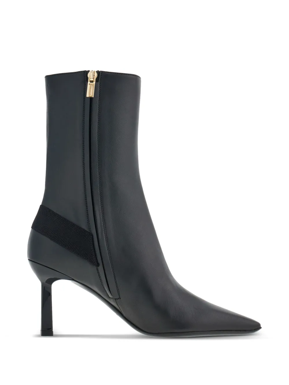 Shop Ferragamo 85mm Vara-bow Leather Ankle Boots In Schwarz