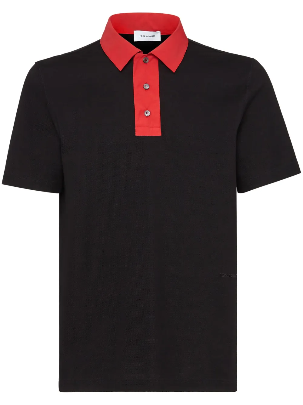 Ferragamo Camisa polo com colarinho contrastante | Preto | Image 1