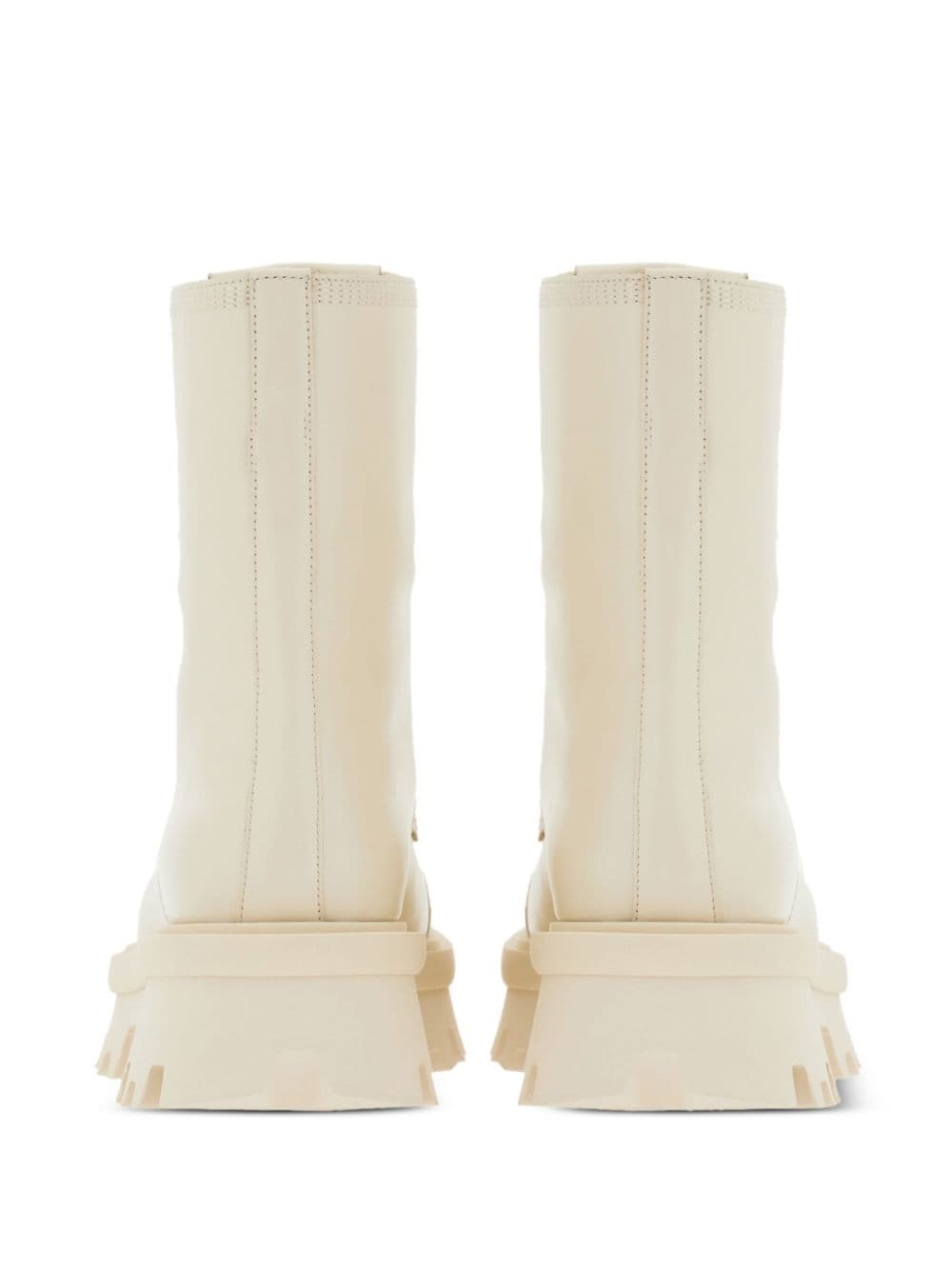 Shop Ferragamo Lace-up Leather Boots In White