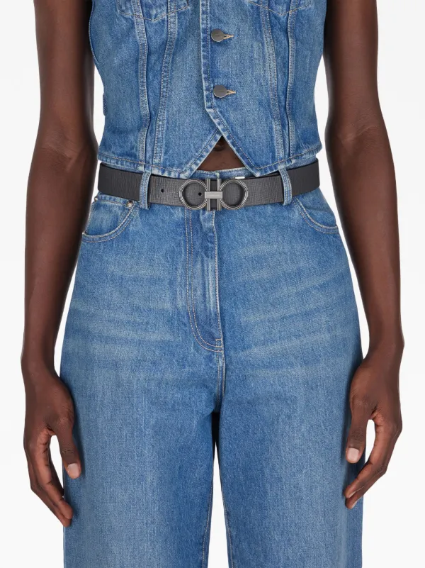 Ferragamo Gancini-buckle Leather Belt | Grey | FARFETCH