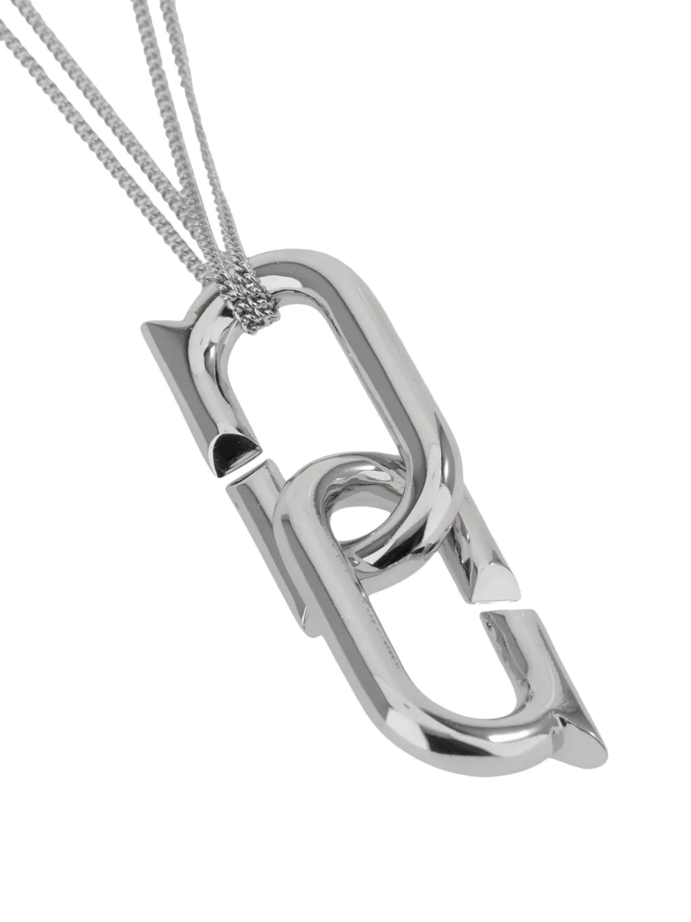 Ferragamo Gancini-pendant polished necklace - Grijs