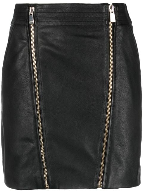 PINKO zip-up leather miniskirt