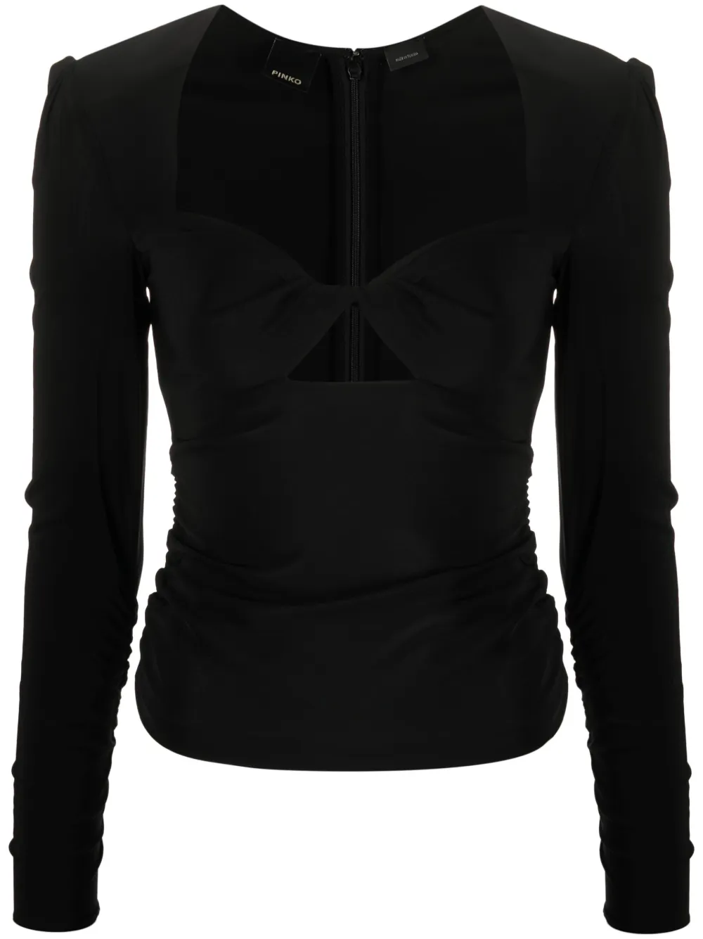 Pinko Twist-detail Draped Blouse In Black