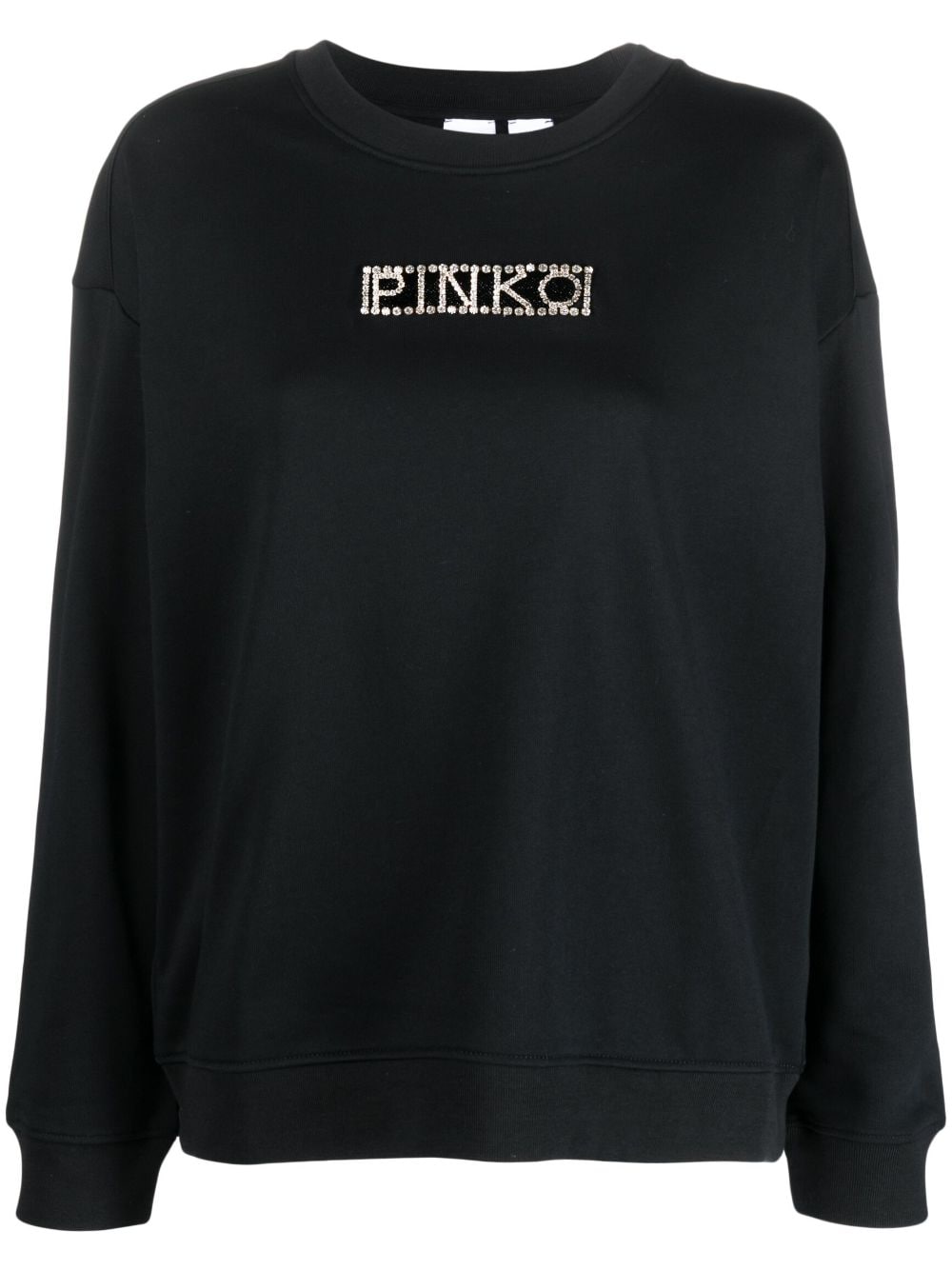 PINKO logo-embellished cotton sweatshirt - Black