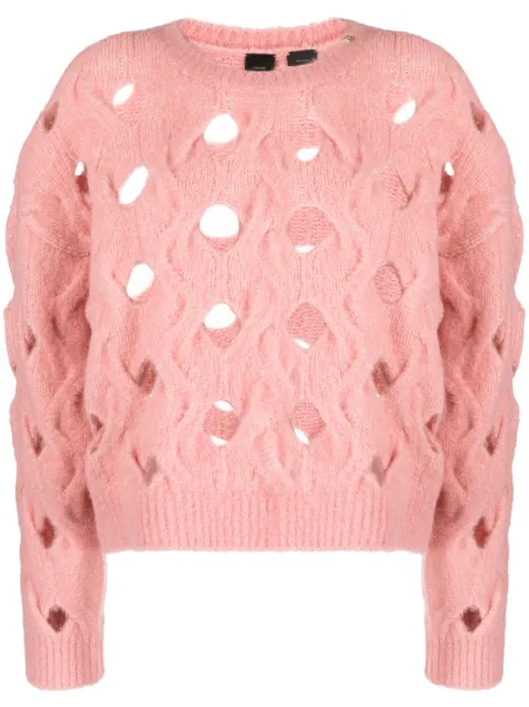 PINKO cable knit cut-out jumper