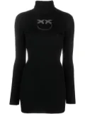PINKO intarsia-knit logo roll-neck jumper - Black