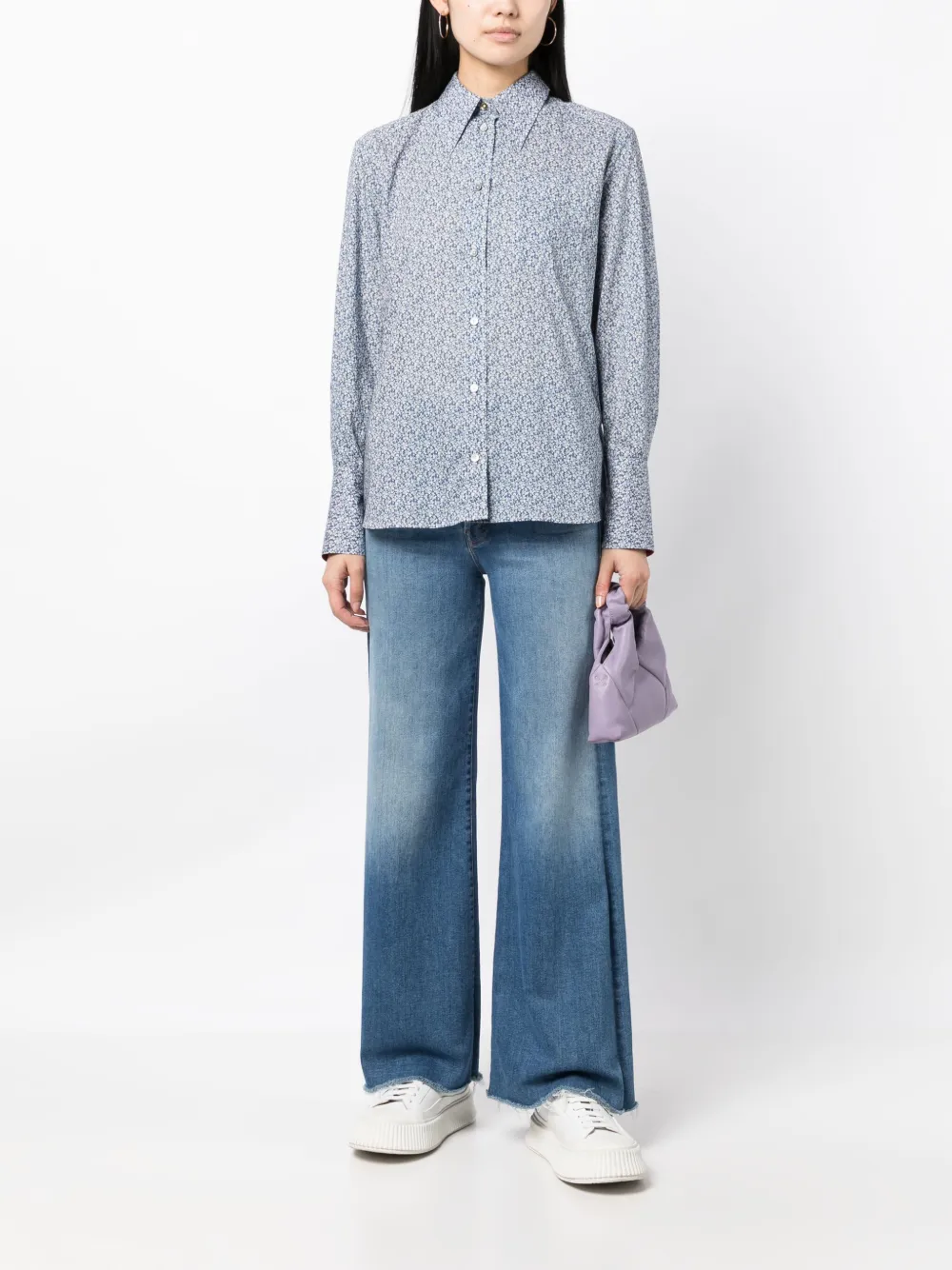 Paul Smith Blouse met bloemenprint - Blauw