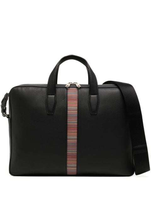 Paul Smith rainbow-stripe leather briefcase