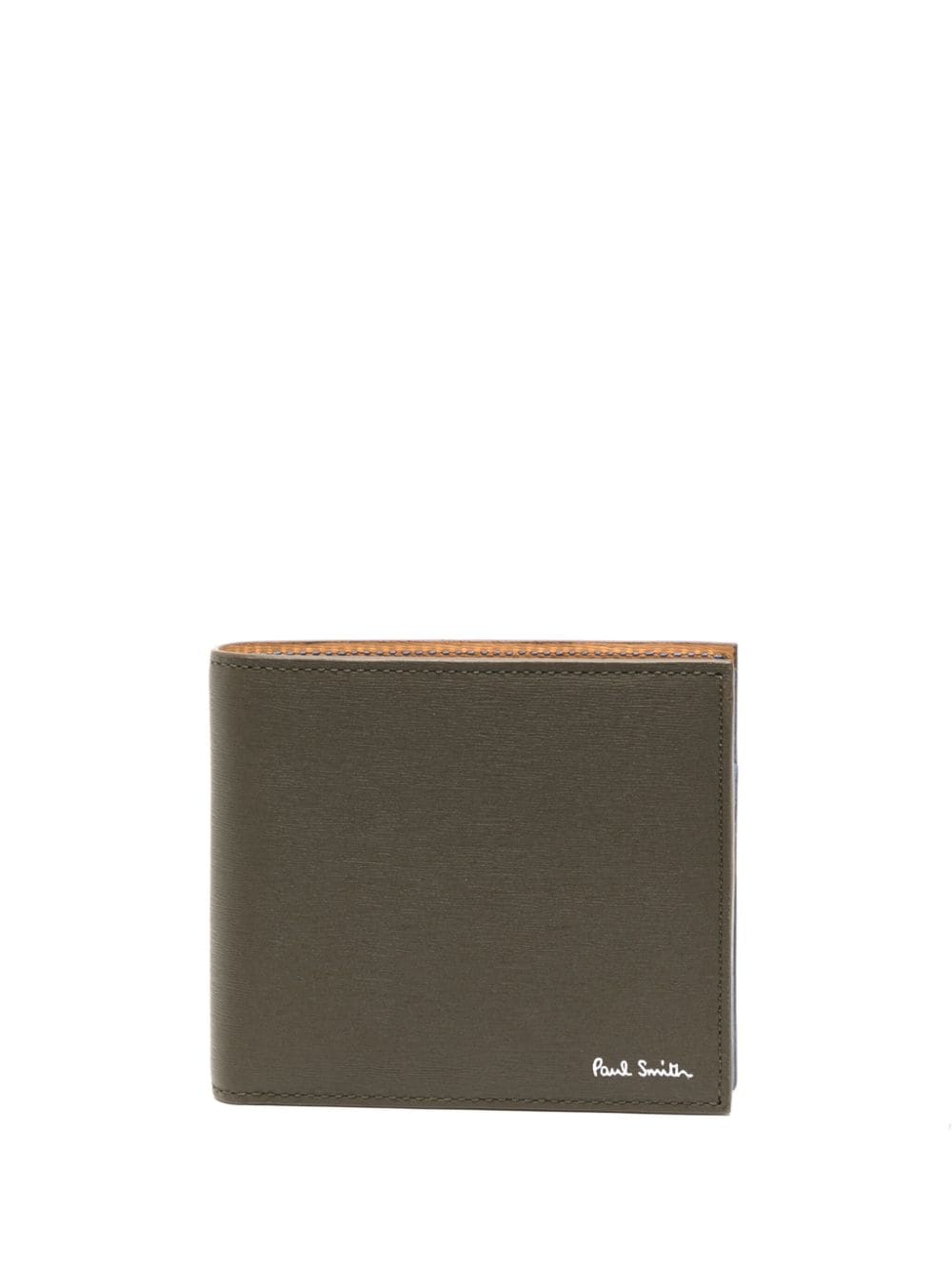 Paul Smith Colour-block Leather Bi-fold Wallet In Green
