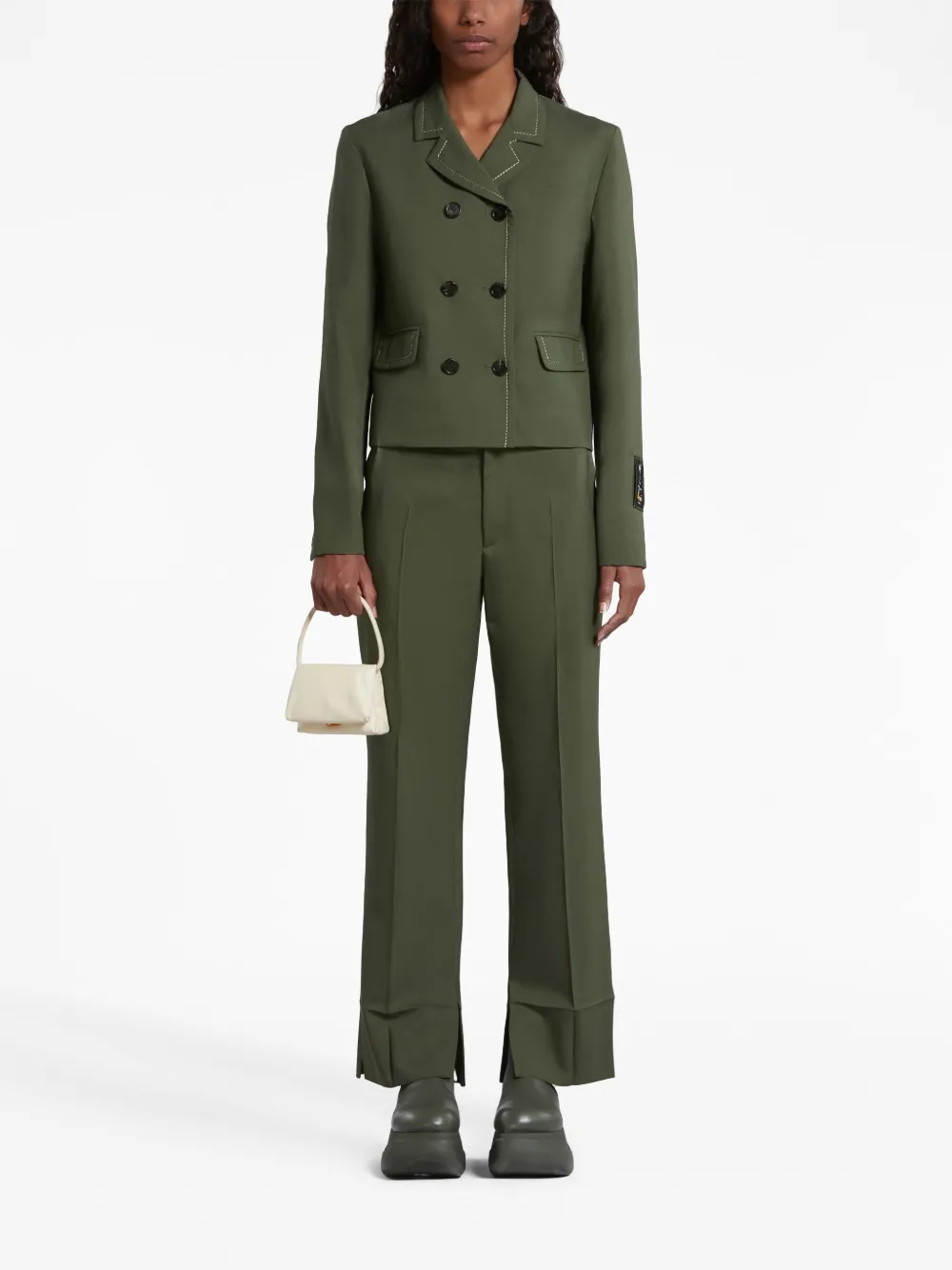 Affordable Marni Prisma clasp-fastening leather pochette Women