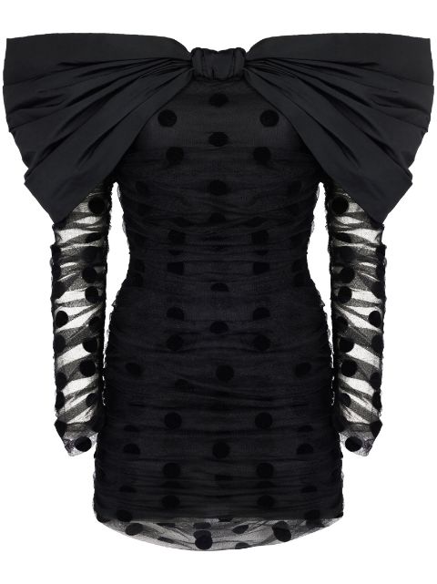 Nina Ricci oversized-bow neckline tulle dress