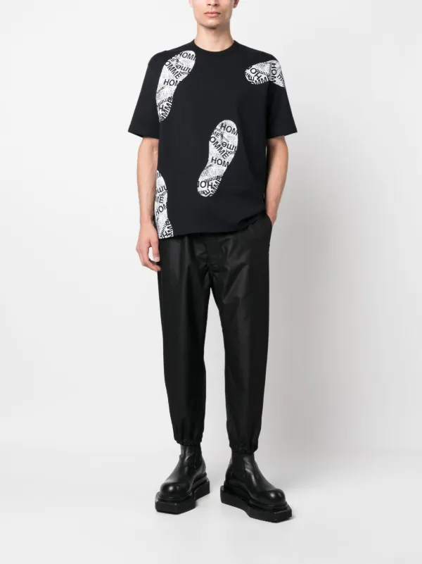 Comme Des Gar ons Homme shoe print Cotton T shirt Farfetch