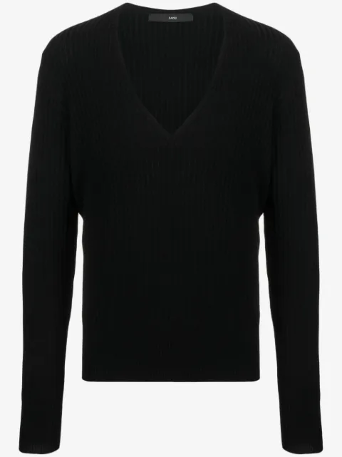 SAPIO V-neck virgin wool jumper