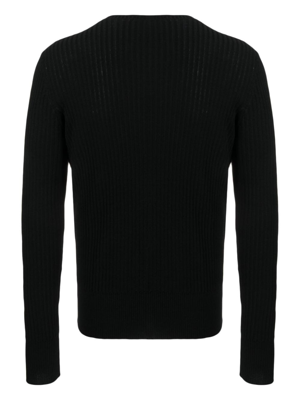 SAPIO V-neck virgin wool jumper - Zwart
