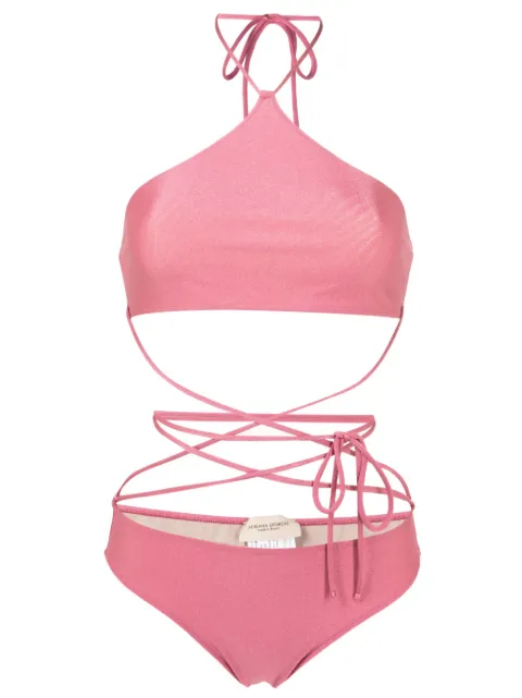Adriana Degreas metallic-finish bikini set 
