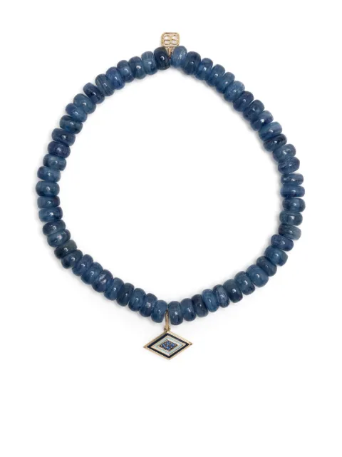 Sydney Evan 14kt yellow gold Groovy Eye kyanite beaded bracelet