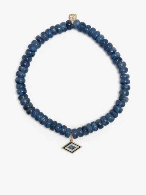 Sydney Evan pulsera Groovy Eye en oro amarillo de 14kt con mostacillas