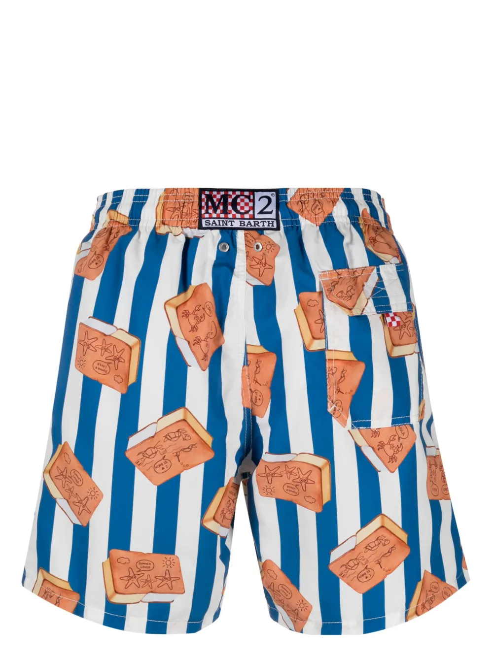 MC2 Saint Barth Zwembroek met print - Blauw