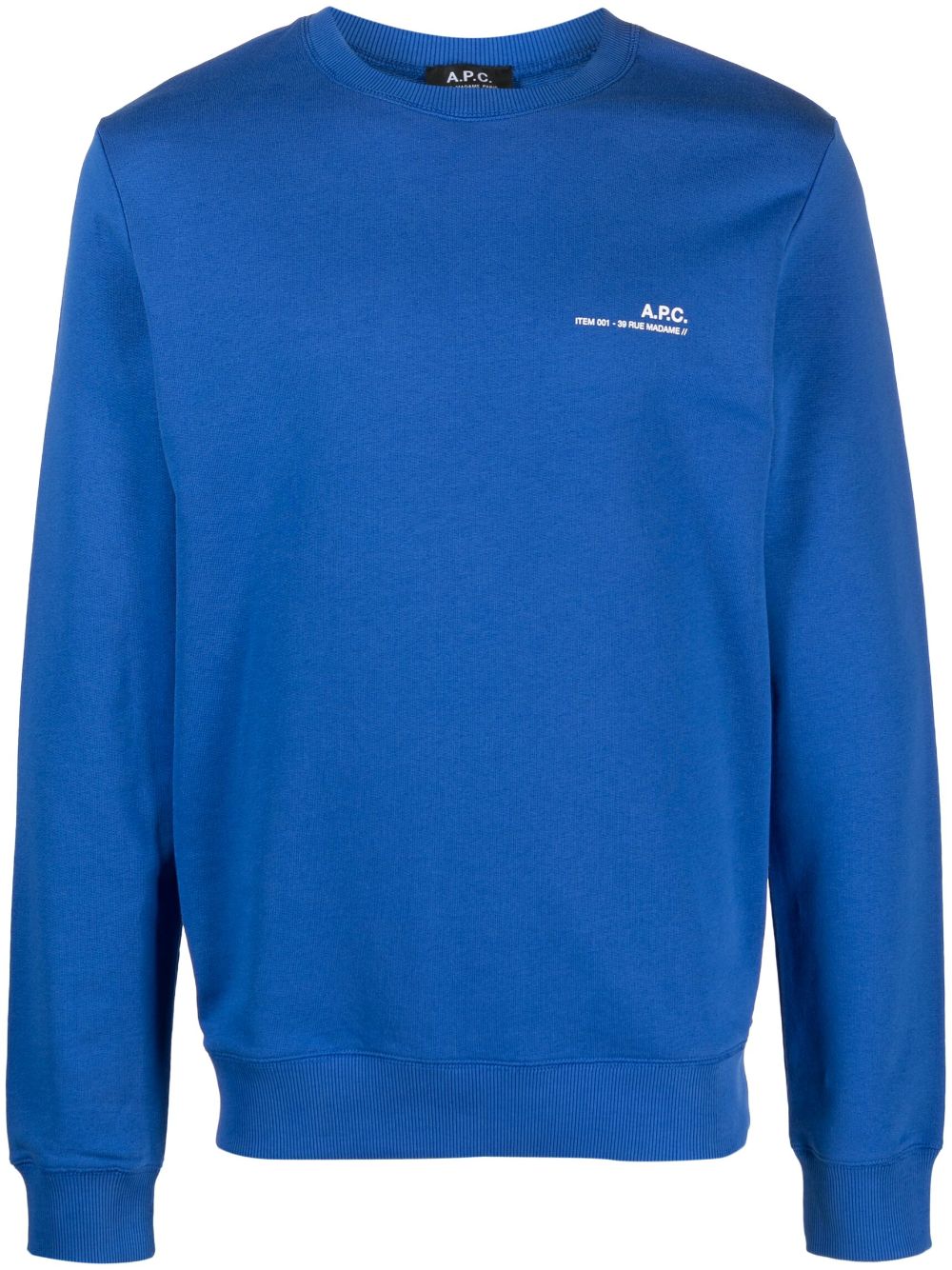 Apc Item Logo-print Sweatshirt In Blue