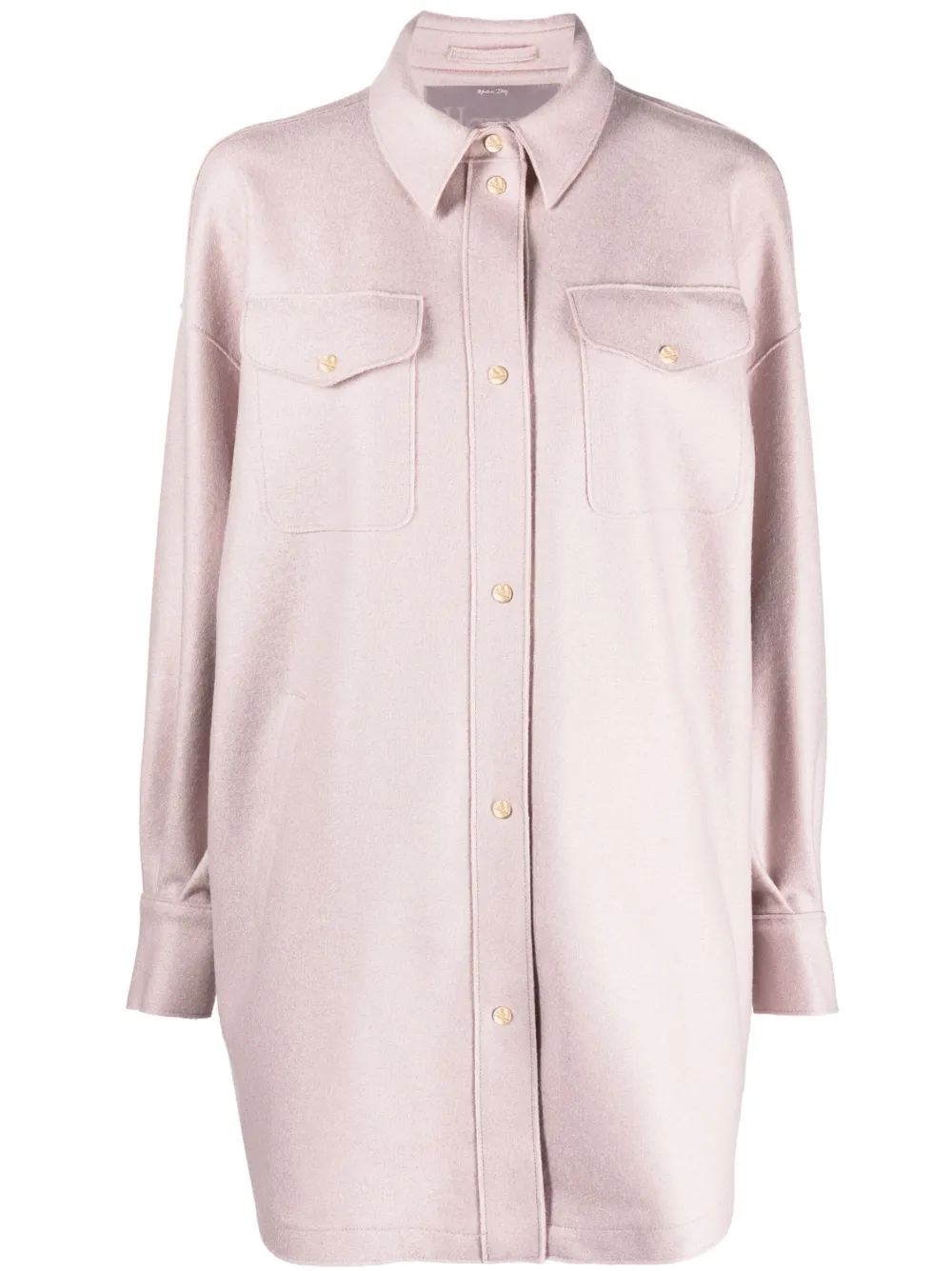 Herno Felted-finish Virgin Wool Shirt In Violett