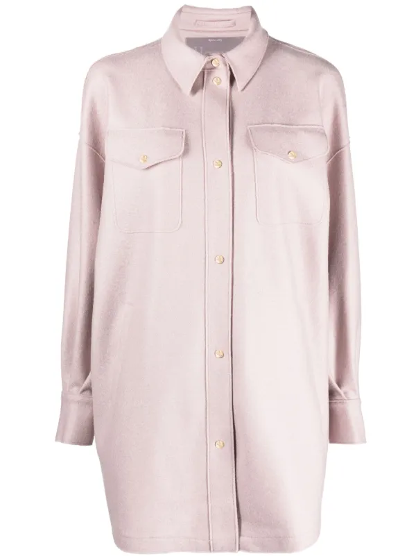 Herno Felted-finish Virgin Wool Shirt in Purple