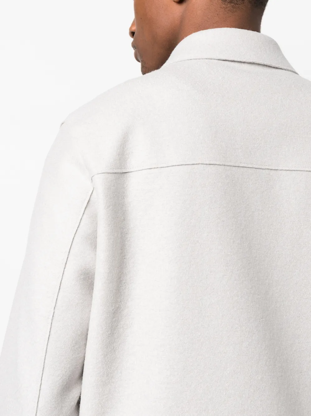 Herno Virgin-wool Shirt Jacket In Neutrals