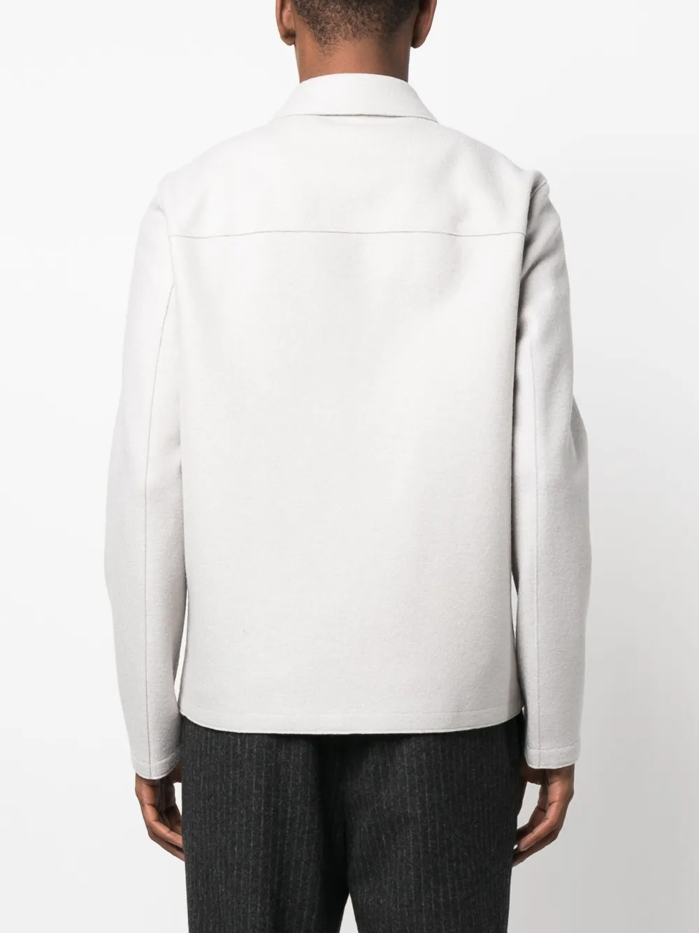 Herno Virgin-wool Shirt Jacket In Neutrals