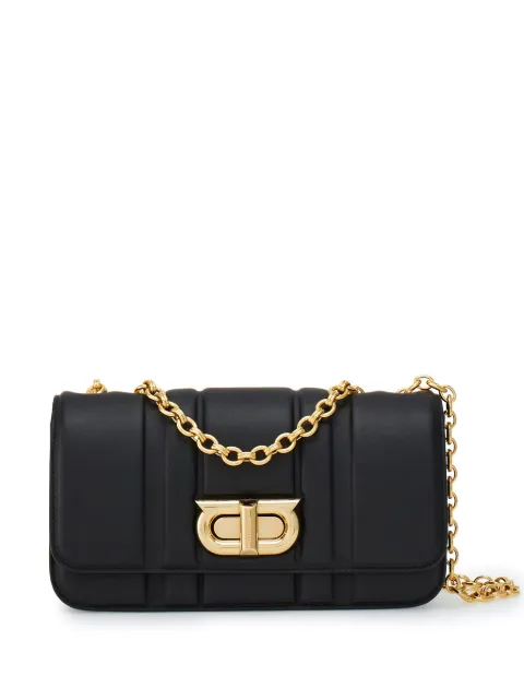 Ferragamo Gancini plaque leather shoulder bag