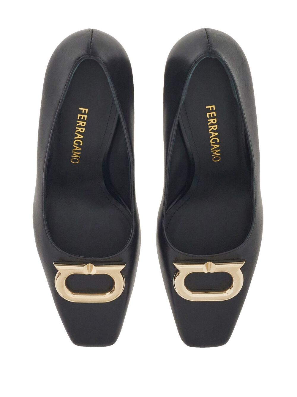 Ferragamo Gancini leren pumps Zwart