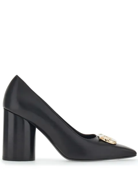 Ferragamo Gancini 85mm leather pumps 