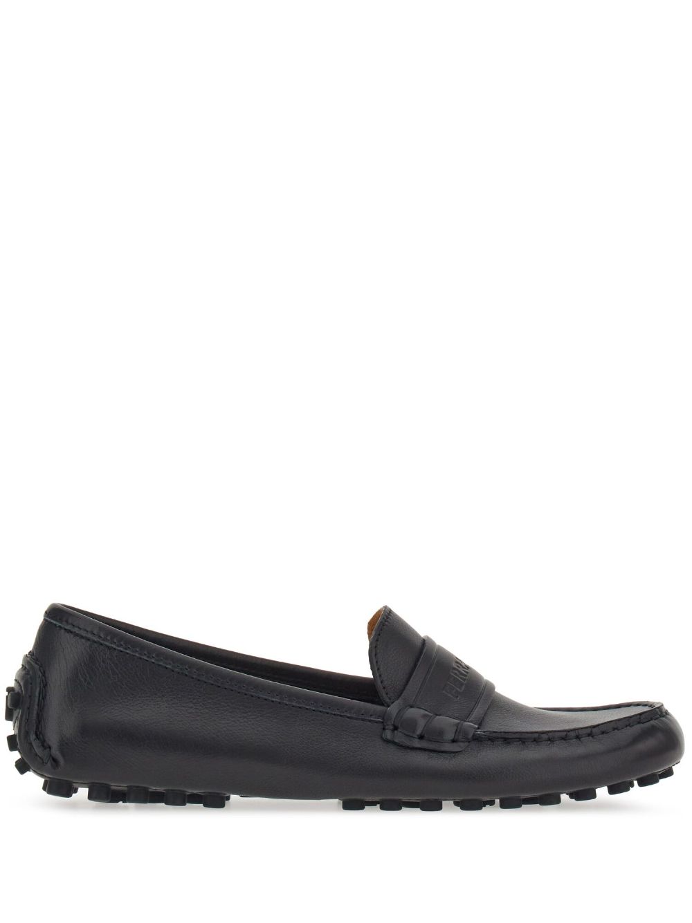 Ferragamo Driver logo-debossed leather loafers - Black