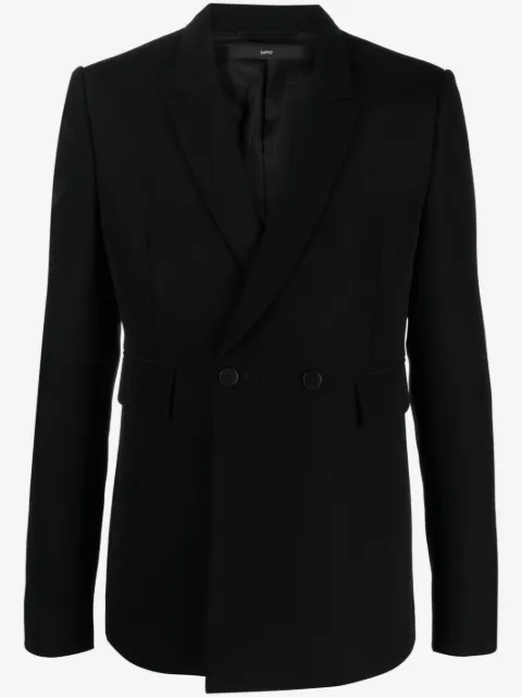 SAPIO double-breasted wool-cotton blazer